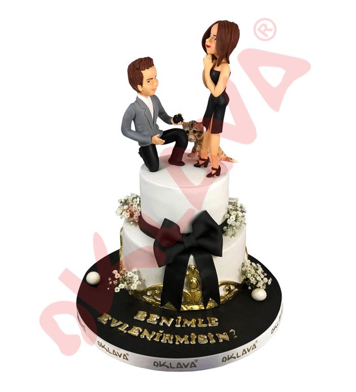 Evlilik Teklifi Doğum Günü Pastası, Butik Pasta 